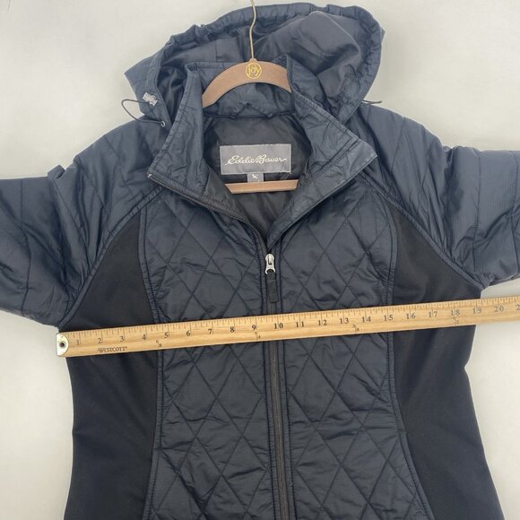 Eddie Bauer Women's Size L Black Quilted Full Zip Lightweight Pockets Jacket - Picture 10 of 10